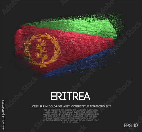 Eritrea Flag Made of Glitter Sparkle Brush Paint Vector