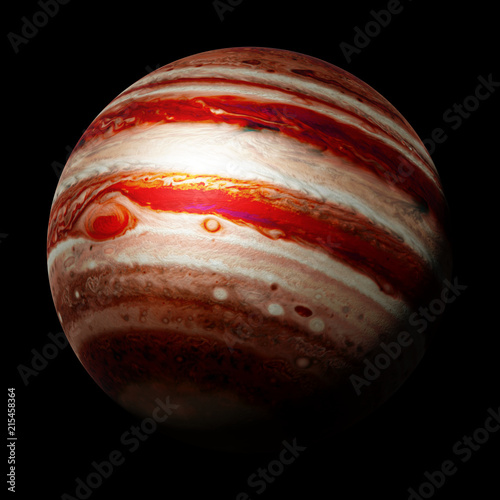 Fototapeta Naklejka Na Ścianę i Meble -  planet Jupiter, part of the solar system isolated on black background
