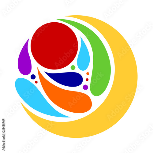 7 chakra color abstract symbol logo icon sign vector illustration design