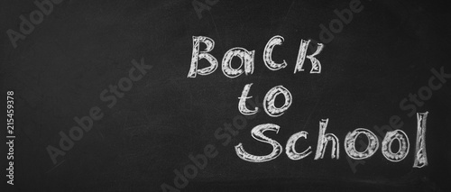 Back to school On a dark background Letters Chalk Copy space Top view Banner