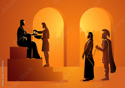 Pilate condemns Jesus to die Fototapet