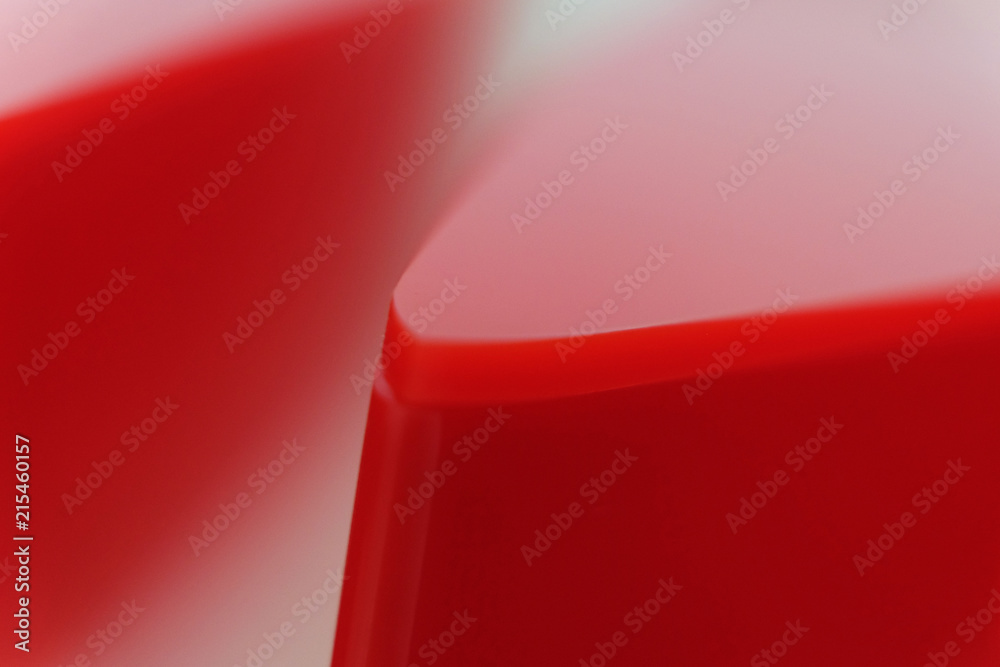 Obraz premium Closeup a part of red triangle box object on white background