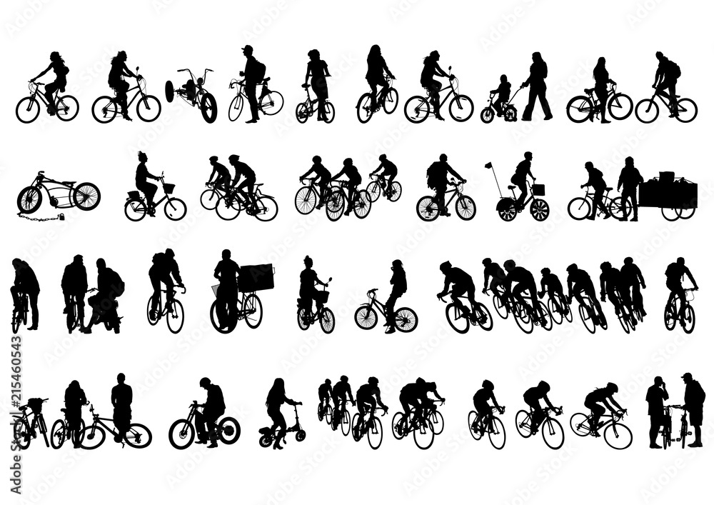 Fototapeta premium Sport people whit bike on white background