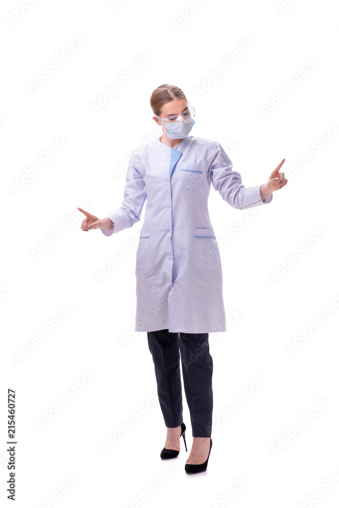 Young woman doctor isolated on white background Young woman doctor isolated on white background