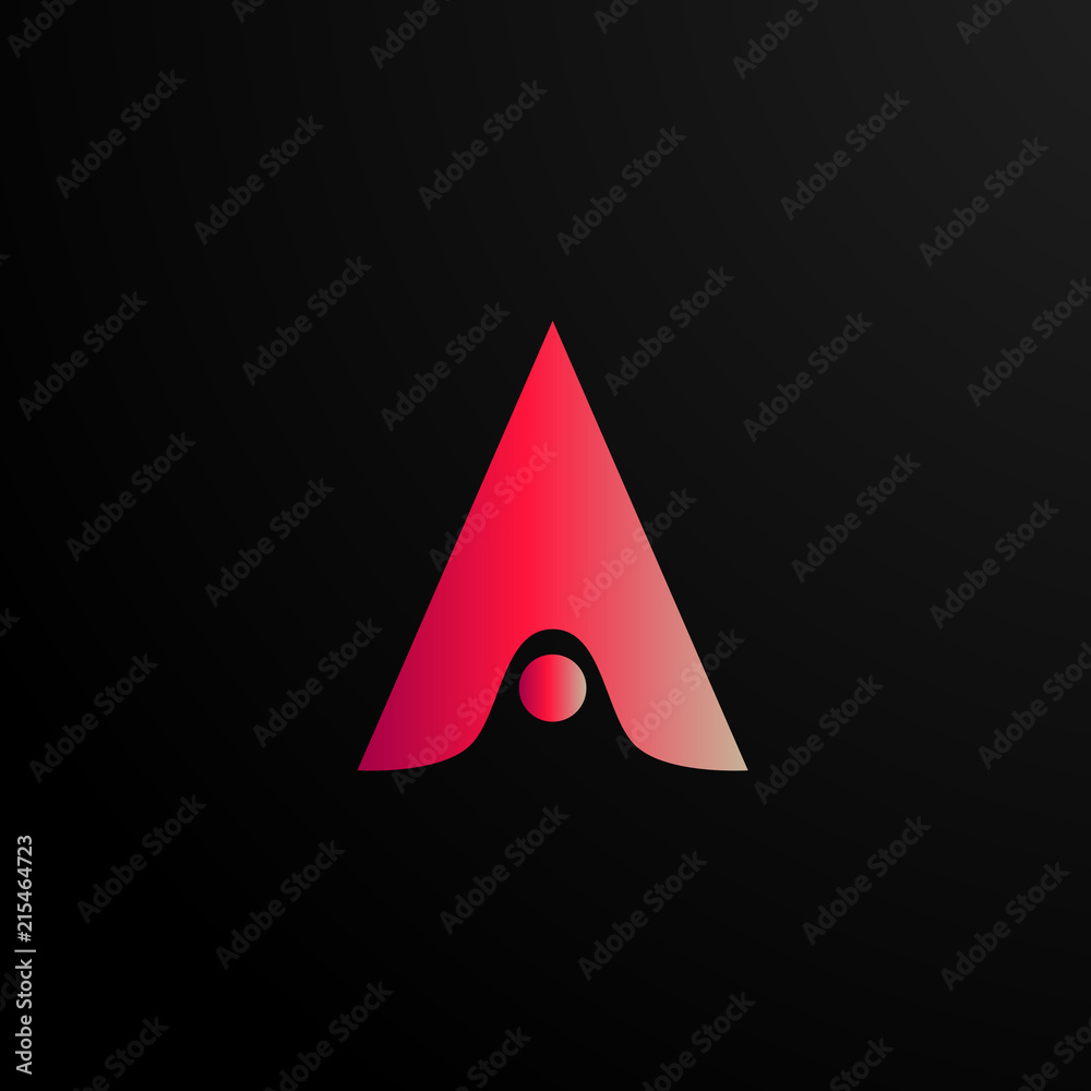 Fototapeta premium A letter abstract logo for company vector with red liquid color
