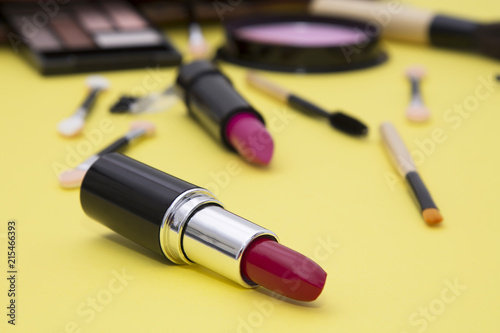 makeup cosmetics, red lipstick