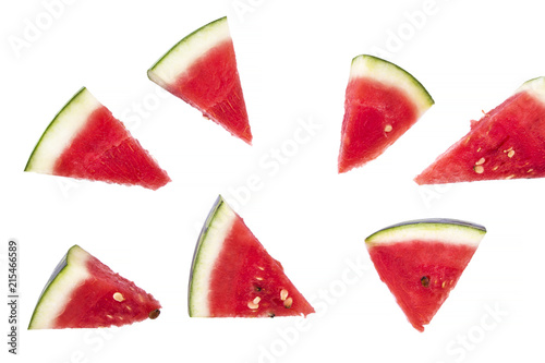 Fototapeta Naklejka Na Ścianę i Meble -  slices of tasty watermelon isolated