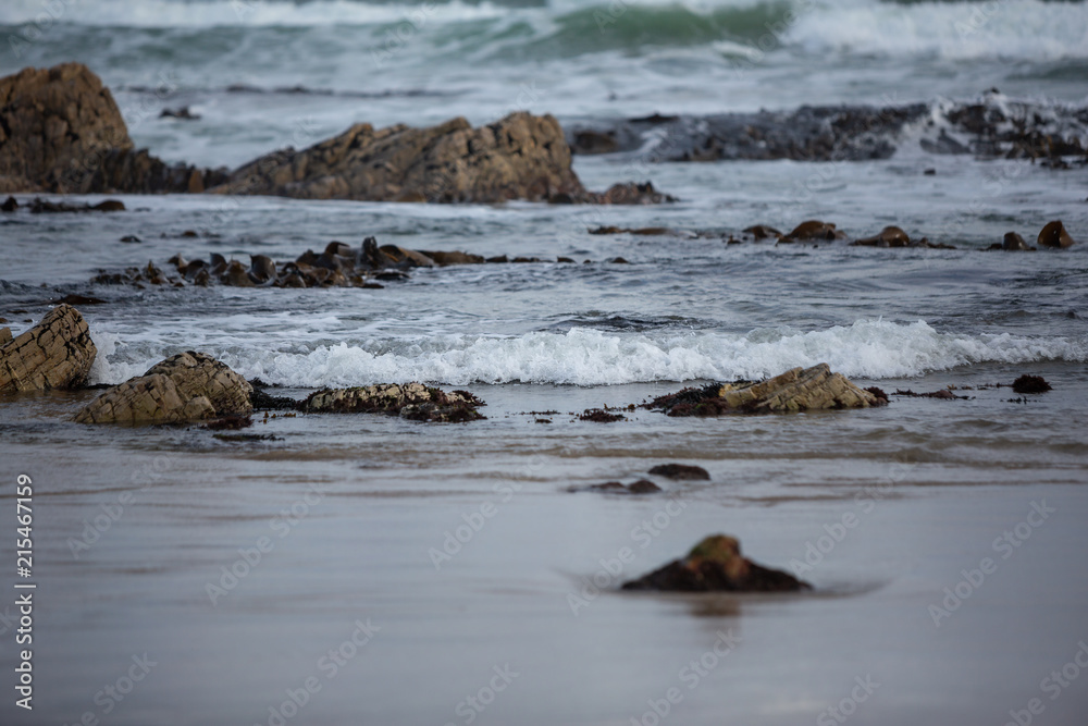 Close up of waves on the shore at West Point State reserve, Tasmania, Australia. Close up of waves on the shore at West Point State reserve, Tasmania, Australia.