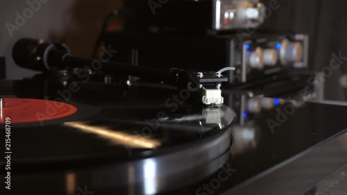 Turntable playing left side photo