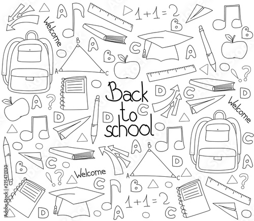 Back to school doodle vector illustration