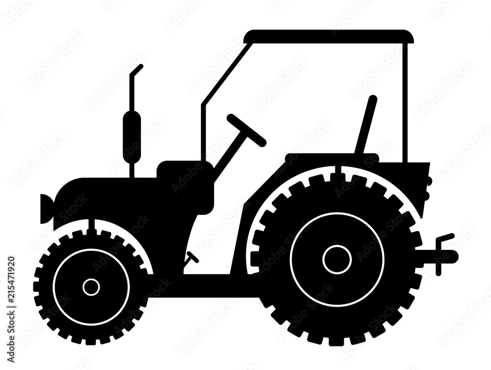 silhouette of a tractor on a white background vector silhouette of a tractor on a white background vector