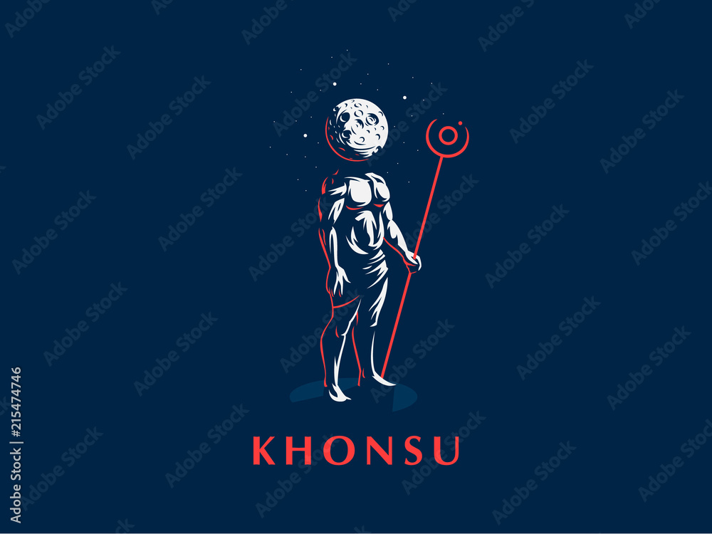 Fotografie The Egyptian god Khonsu. Vector emblem.