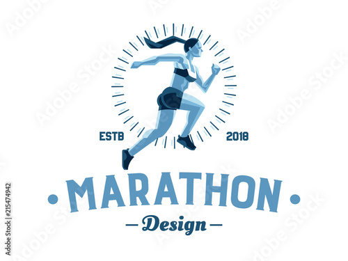 A female athlete is running.