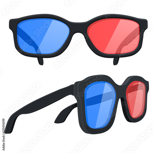 Cinema 3d glasses. Front and side view