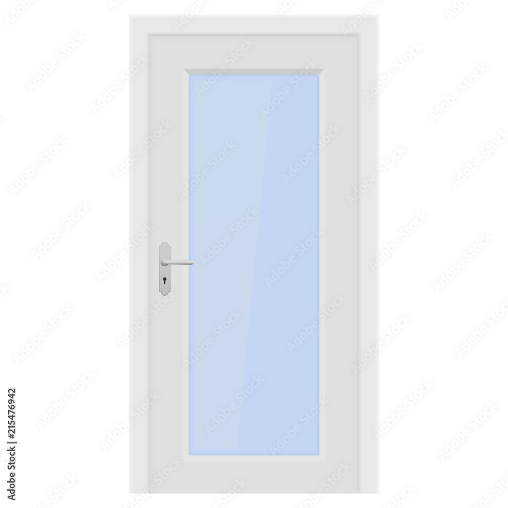 White door. Interior design with glass elements White door. Interior design with glass elements