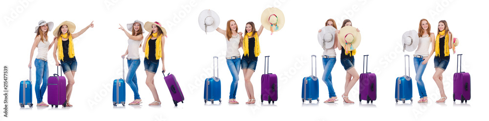 Woman going to summer vacation isolated on white Woman going to summer vacation isolated on white