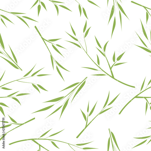Seamless background with bamboo branches  vector illustration