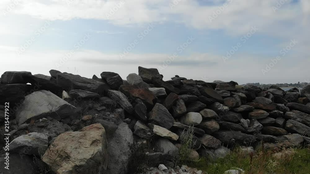 stone wall protects the marina stone wall protects the marina