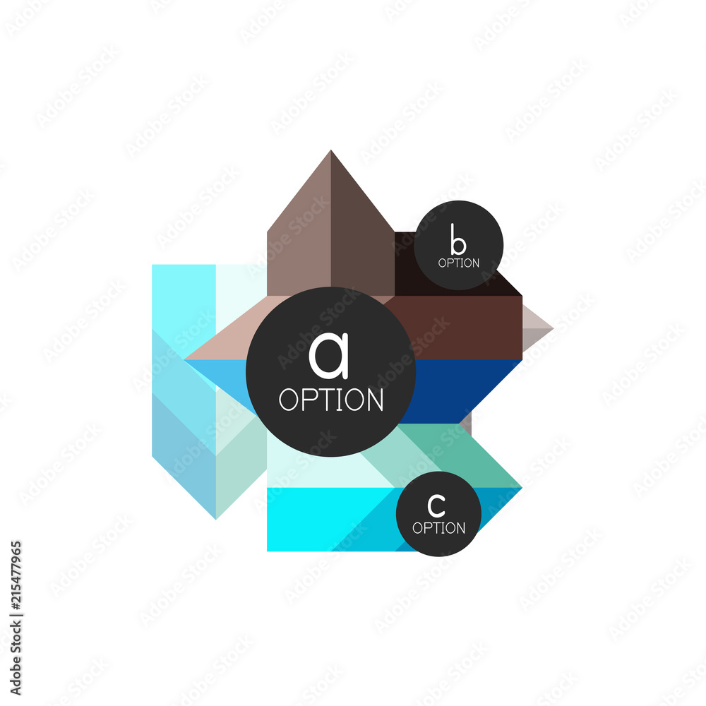 Abstract colorful geometric option infographics design template with sample abc options. Abstract background for business presentation or information banner Abstract colorful geometric option infographics design template with sample abc options. Abstract background for business presentation or information banner
