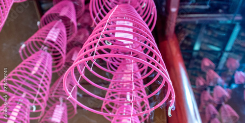 Photography Spiral incense coils at a Taoist temple in Kuala Lumpur Malaysia