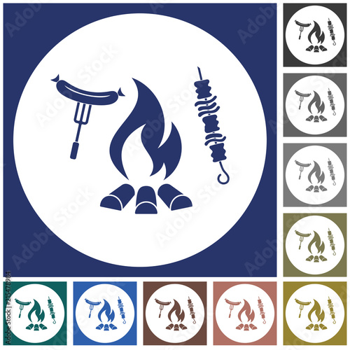 Grilled kebab and sausage icon