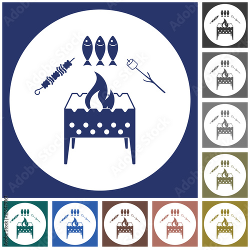 Brazier zephyr, kebab and fish icon