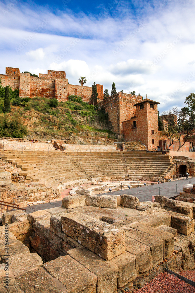 alcazaba, teatro romano, malaga, espagne alcazaba, teatro romano, malaga, espagne
