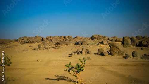 Rocky landscape near Third Cataract of Nile near Tombos, Sudan photo