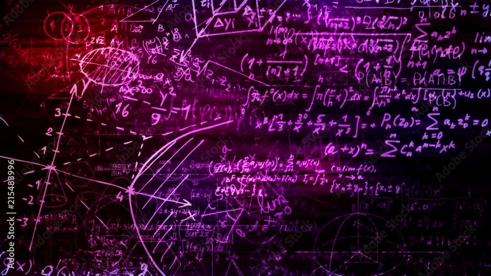 Blocks of abstract mathematical formulas are written and moved in the virtual space. The camera flies through the mathematical formulas. looped Blocks of abstract mathematical formulas are written and moved in the virtual space. The camera flies through the mathematical formulas. looped
