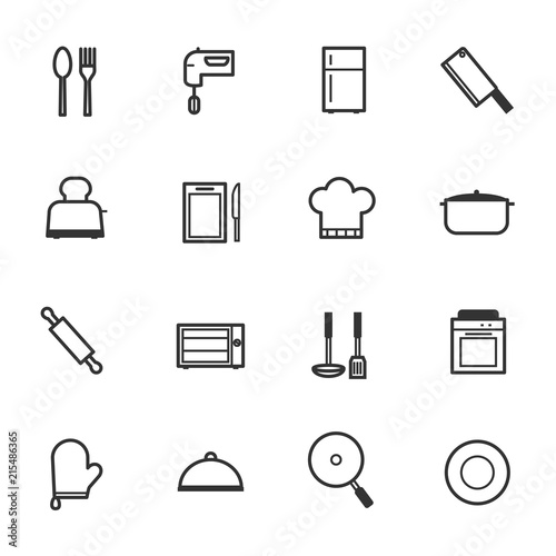 Kitchen Accessories and Cooking Icons, Vector Illustration Design