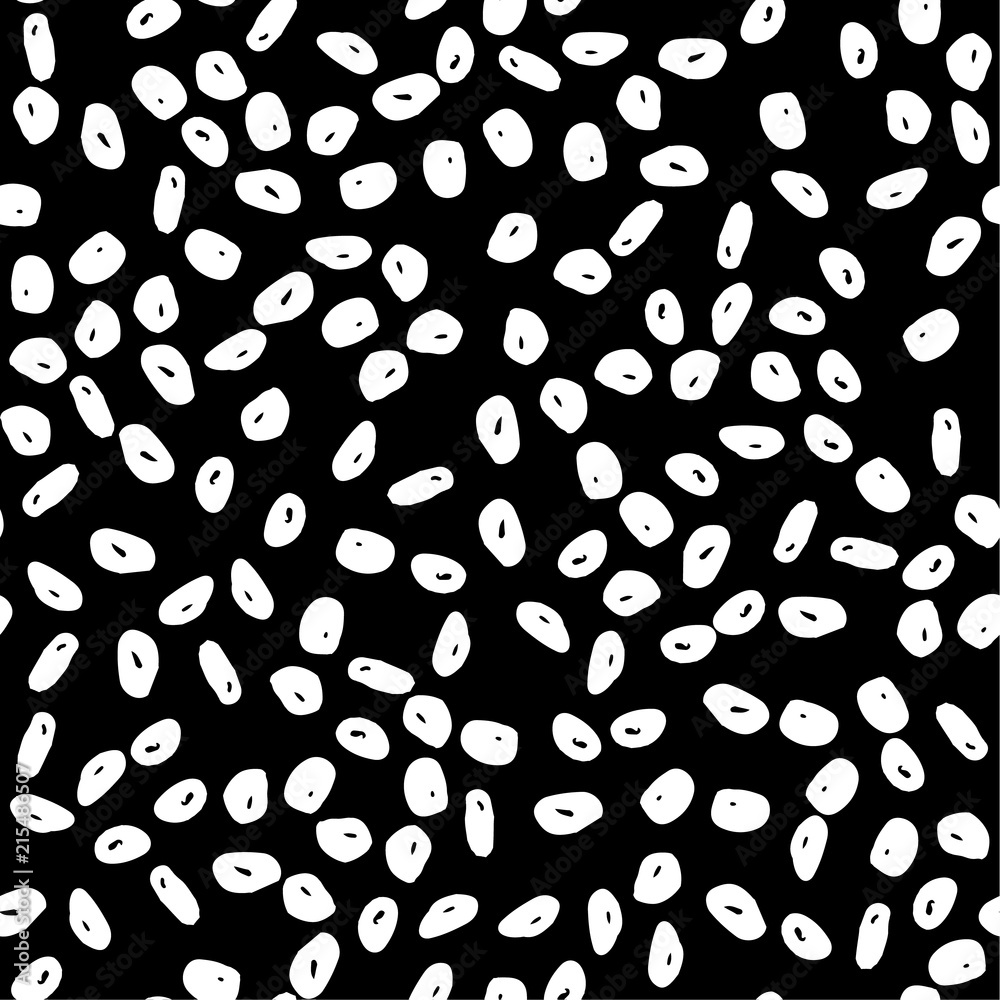 Vector seamless pattern witch sketch circle texture. Irregular, hand drawn abstract animal skin. Design for print on fabric