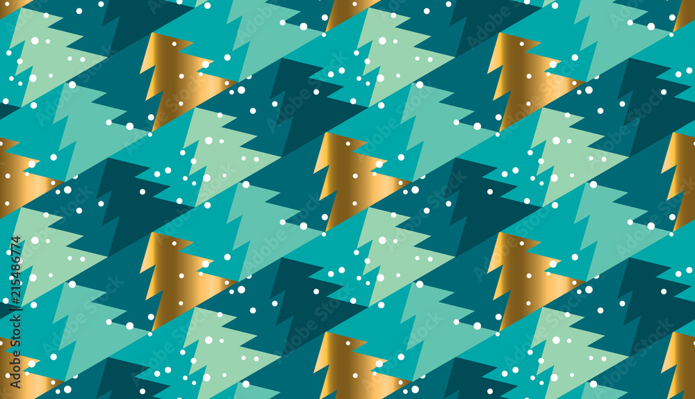 Geometric xmas tree  seamless pattern for background