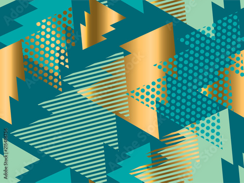 Geometric xmas tree  seamless pattern for background