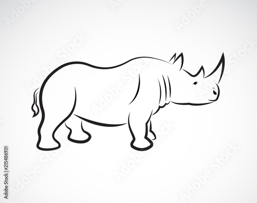 Vector of rhinoceros design on a white background, Wild Animals, Vector elephant for your design. © yod67