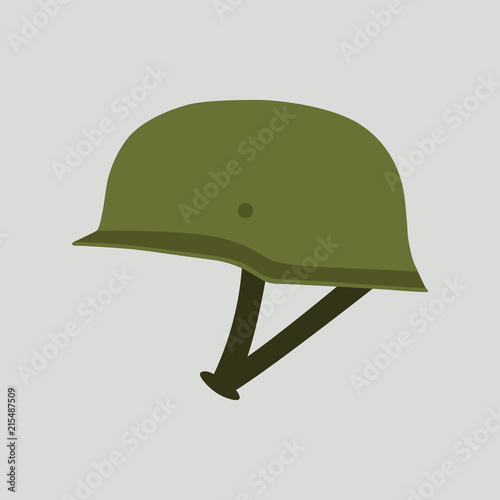 green helmet  vector illustration flat style profile 