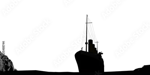 Canvas Print ocean liner silhouette