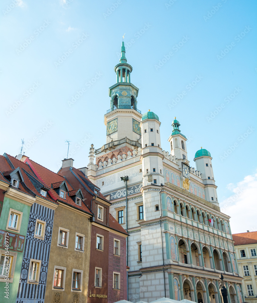 Fototapeta premium magnificent ancient architecture in the style of the Renaissance. Colorful and so different buildings of the ancient city of Poznan.