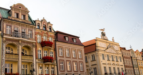 magnificent ancient architecture in the style of the Renaissance. Colorful and so different buildings of the ancient city of Poznan.