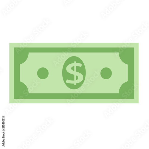 Dollar currency banknote icon, stock vector illustration