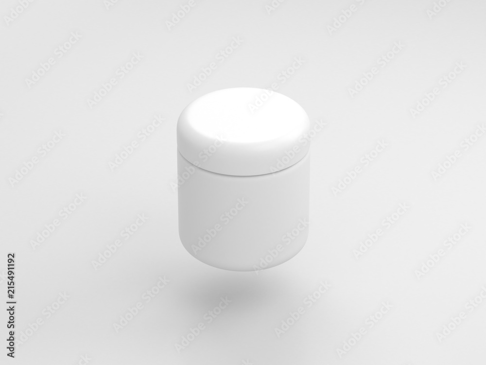 White Plastic Jar Tin Can Mockup. 3d rendering White Plastic Jar Tin Can Mockup. 3d rendering