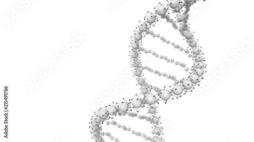 Animated looped DNA chain model. 3D rendering