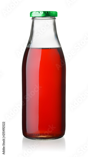 Glass bottle of cherry juice