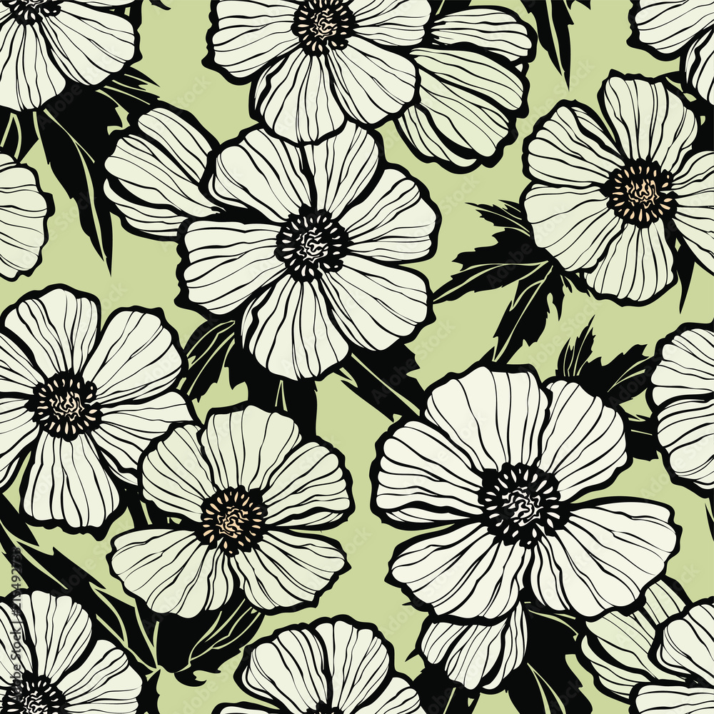 Floral seamless pattern. Flowers illustration Floral seamless pattern. Flowers illustration