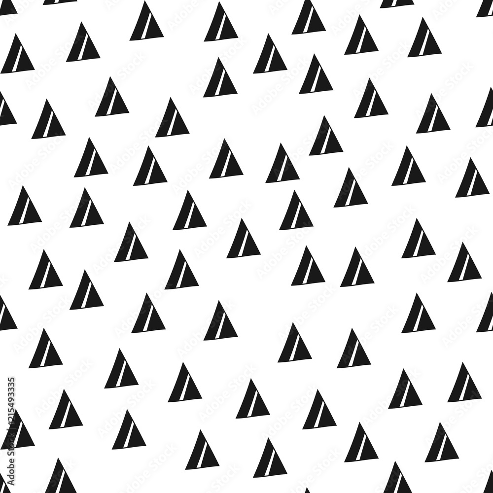 Triangles. Black and white seamless pattern. Geometric, abstract background for covers, textile. Doodle shapes. Triangles. Black and white seamless pattern. Geometric, abstract background for covers, textile. Doodle shapes.
