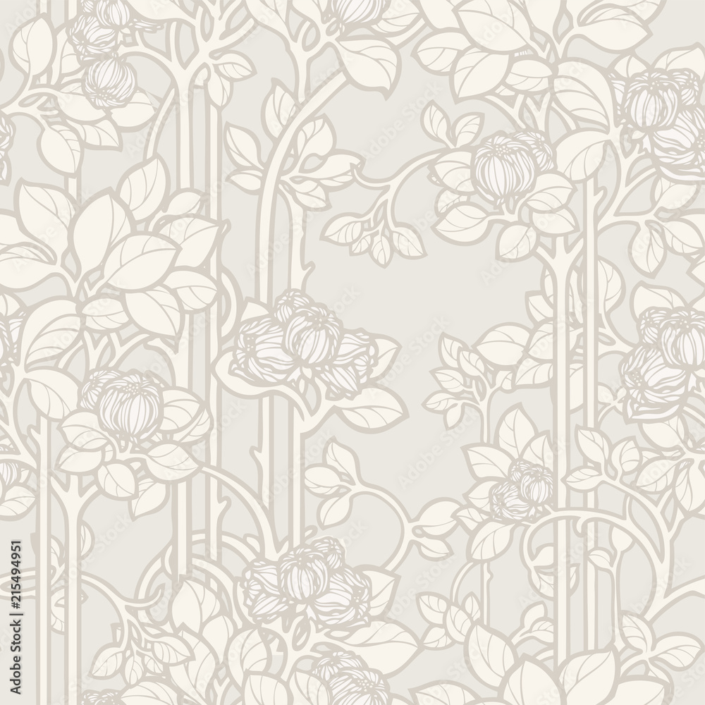 Floral seamless pattern. Flowers roses illustration