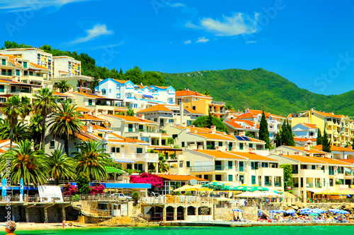 The picturesque town Herceg Novi on the slope of the mountain, on the shore of Kotor in Montenegro © rospoint