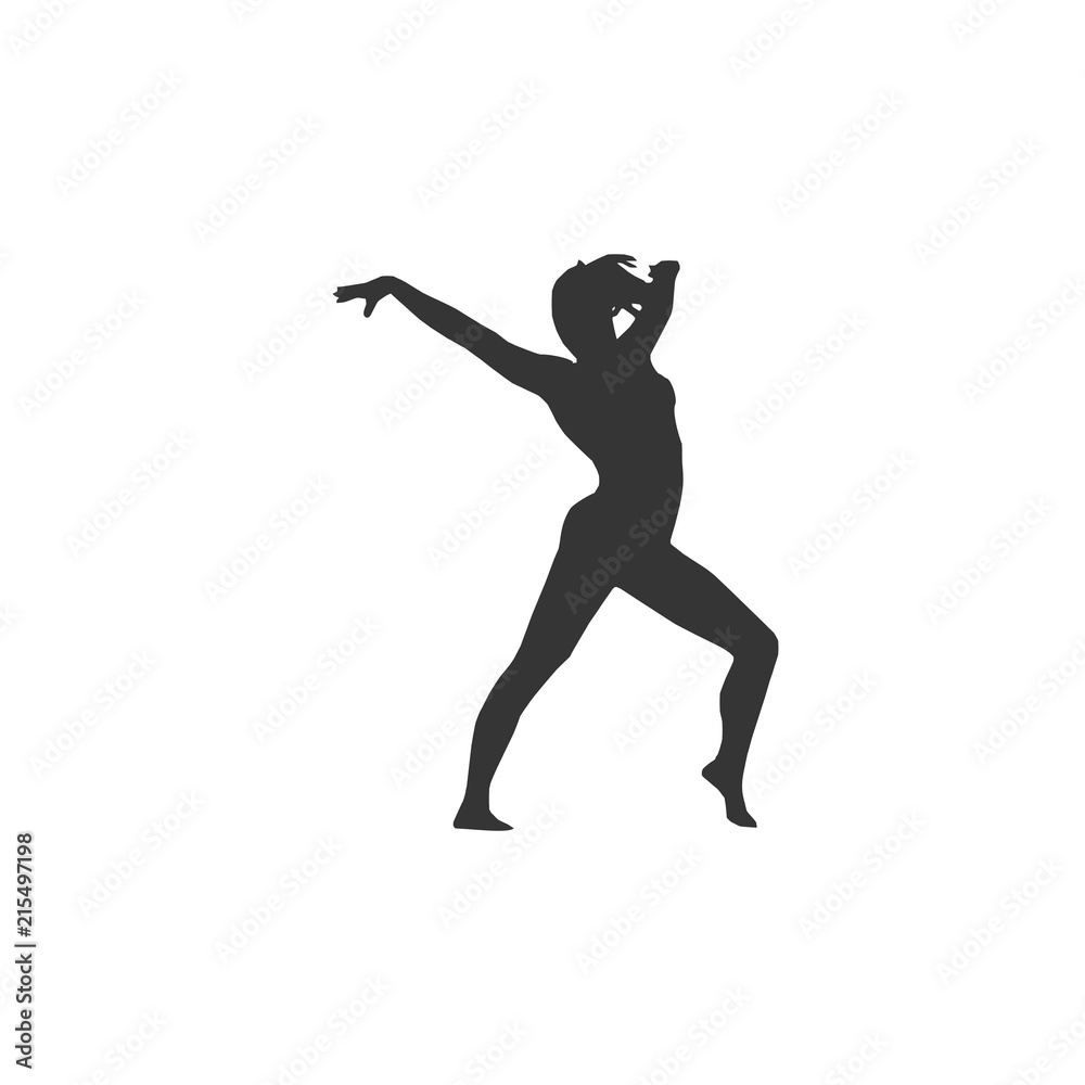 Woman dance shape Icon Vector