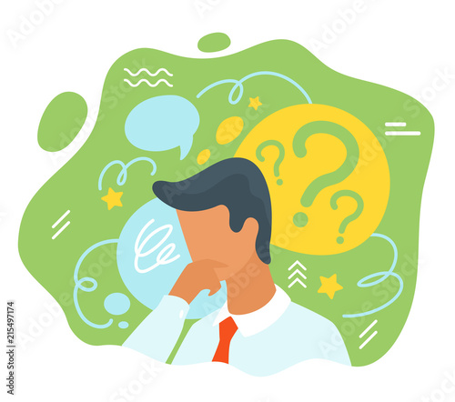 businessman having trouble with thinking
