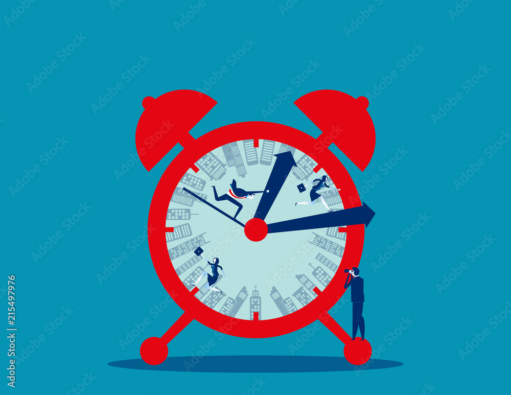 Business and working watch. Concept business vector, Clock, Time, People working.