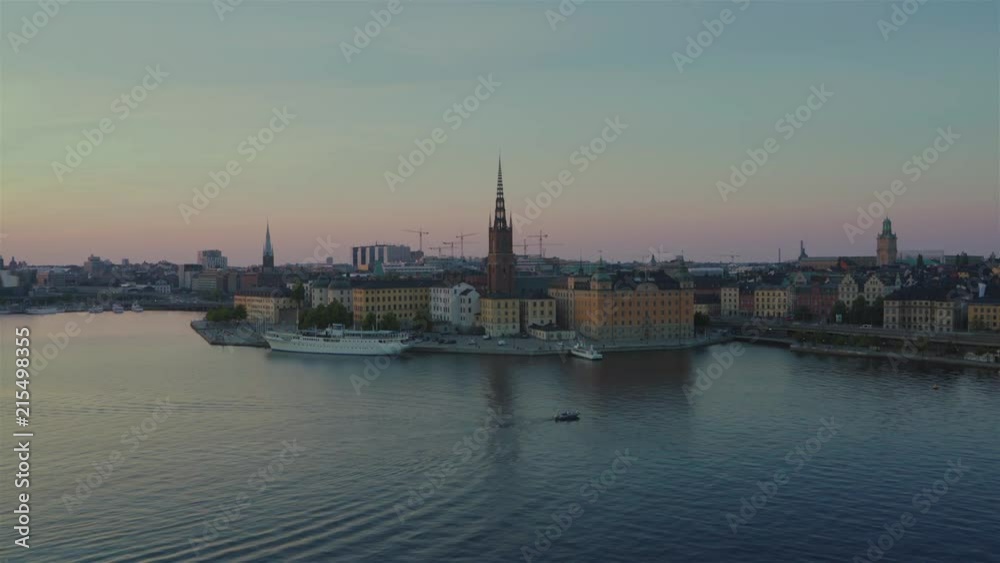 Stockholm's Old Town Coastline At Sunset Stockholm's Old Town Coastline At Sunset